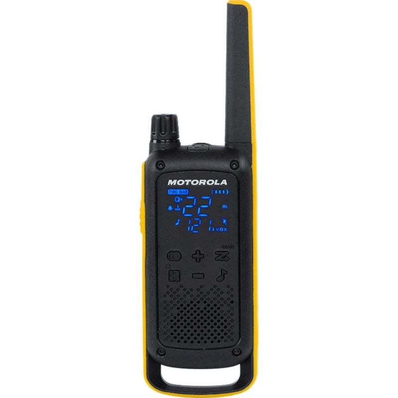 walkie talkie talkabout motorola t470br ipx4/26 canais/35km/bateria preto/amarelo elt0409 (mp)