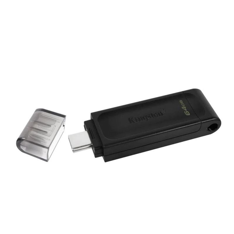 pen drive kingston 64gb usb-c 3.2 dt70 preto (mp)