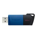 pen drive kingston 64gb usb 3.2 exodia m preto/azul (mp)