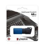 pen drive kingston 64gb usb 3.2 exodia m preto/azul (mp)