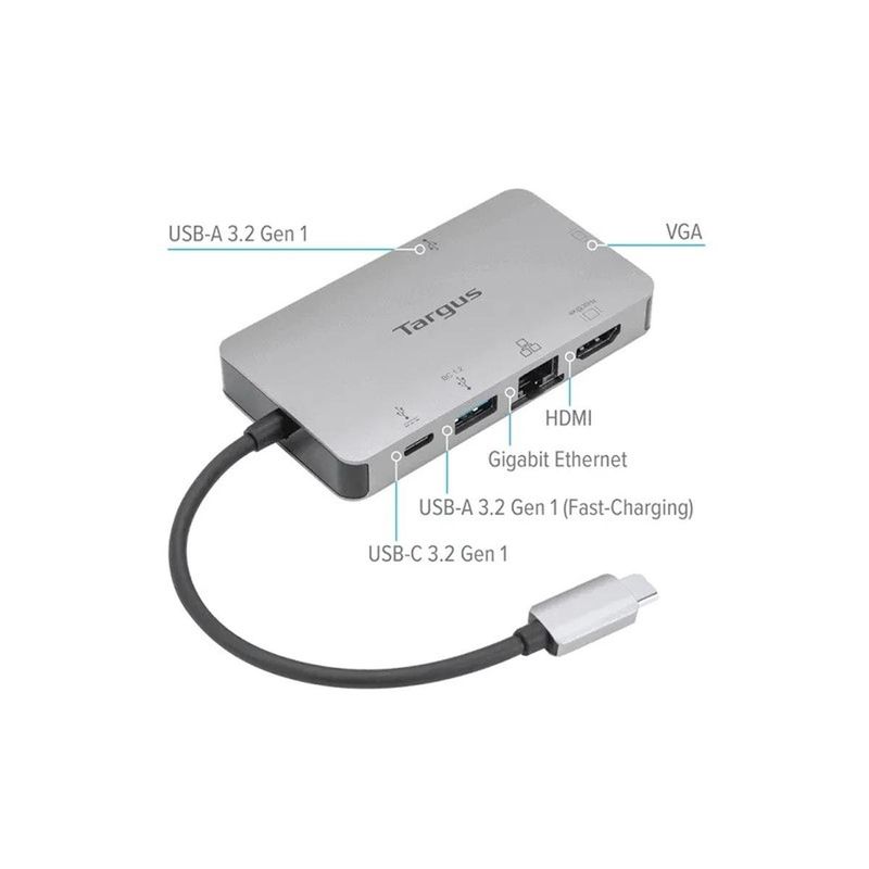 adaptador targus usb-c para hdmi e vga 4k dock419usz cinza (mp)