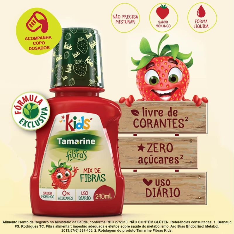 tamarine fibras kids morango 240ml