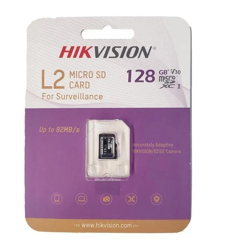 cartão de memória hikvision micro sd 128gb l2 (mp)