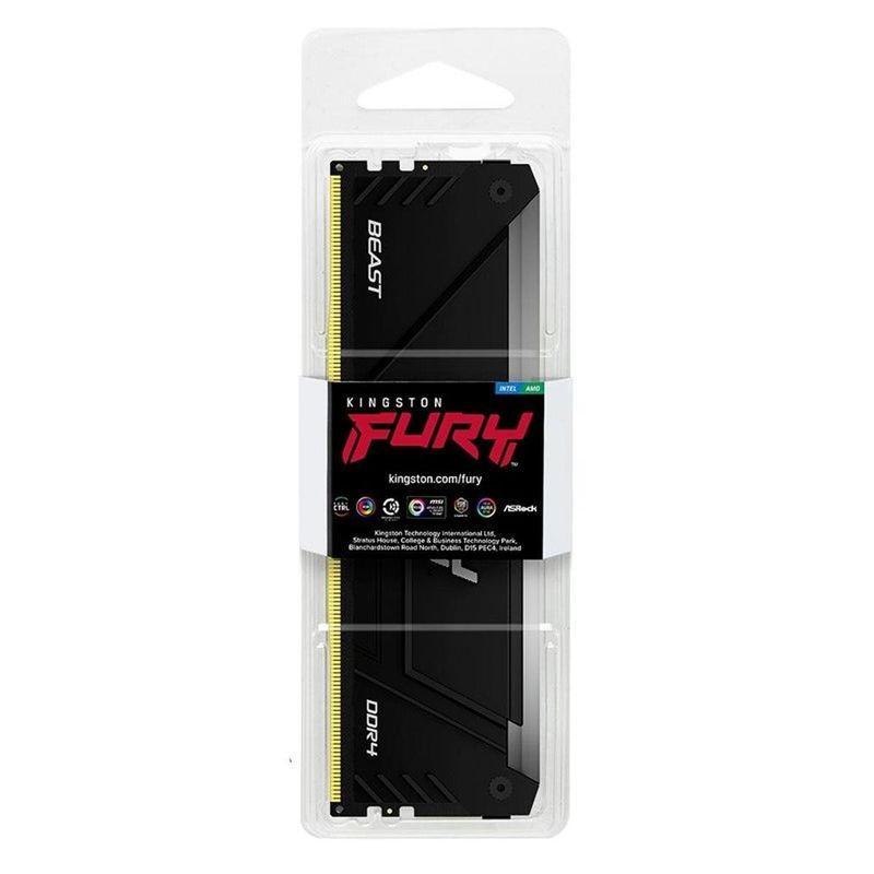 memória ram para desktop 32gb kingston ddr4 3200mhz fury beast rgb kf432c16bb2a/32 (mp)