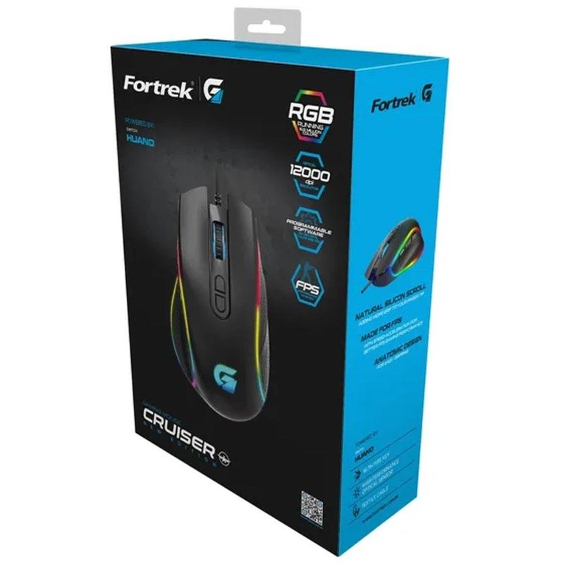 mouse usb fortrek gamer cruiser rgb 12000dpi (mp)