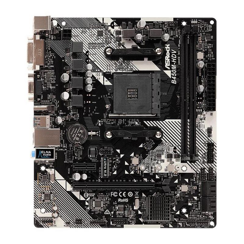 placa mãe asrock micro atx amd am4 b450 ddr4 b450m-hdv r4.0 (mp)