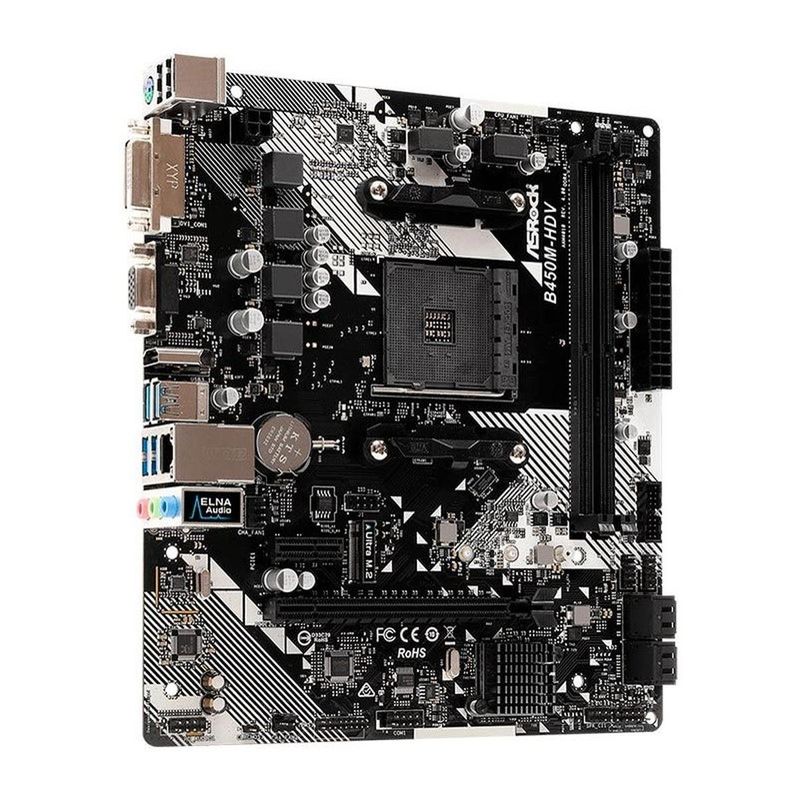 placa mãe asrock micro atx amd am4 b450 ddr4 b450m-hdv r4.0 (mp)