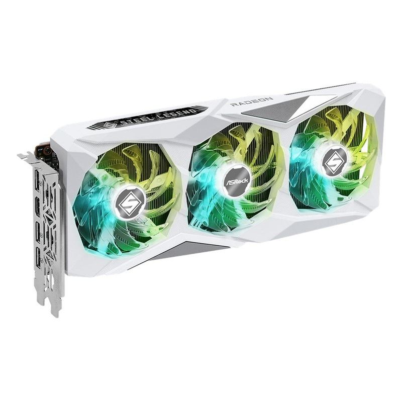 placa de vídeo asrock radeon rx7600 8gb oc gddr6 steel legend branco (mp)