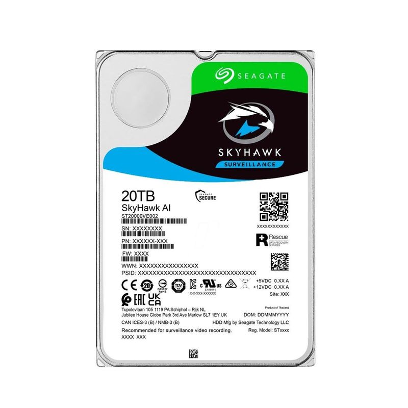 disco rígido seagate interno para dvr 3.5" sata 20.0tb 7200rpm st20000ve002 (mp)