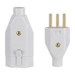 plugue fame macho e tomada femea 2p+t 10a/250v 1918 cinza (mp)