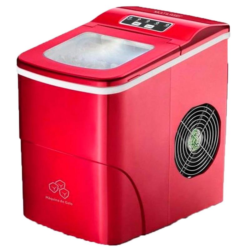 máquina de gelo multilaser 2 litros 127v-100w vermelha ho069 (mp)