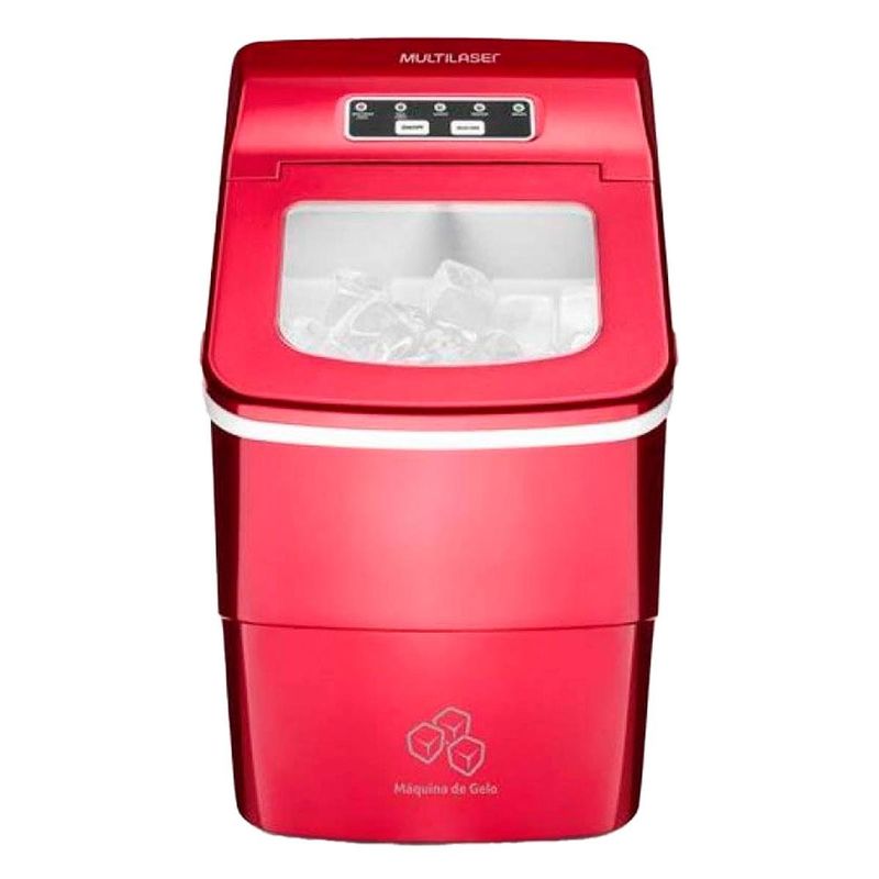máquina de gelo multilaser 2 litros 127v-100w vermelha ho069 (mp)