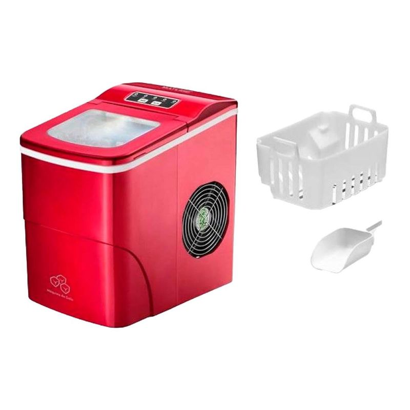 máquina de gelo multilaser 2 litros 127v-100w vermelha ho069 (mp)