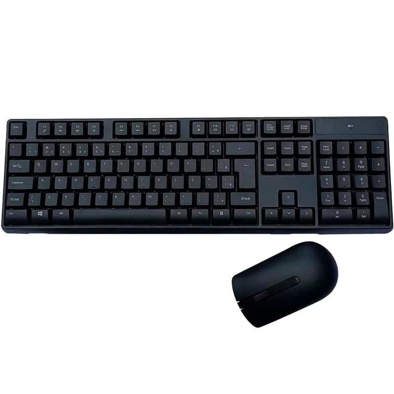 teclado e mouse multilaser sem fio 2.4ghz 1600dpi usb bulk preto tc269 (mp)