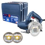 serra mármore bosch 127v maleta +2 discos azul gdc150