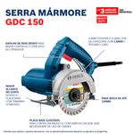 serra mármore bosch 127v maleta +2 discos azul gdc150