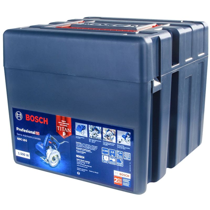 serra mármore bosch 127v maleta +2 discos azul gdc150