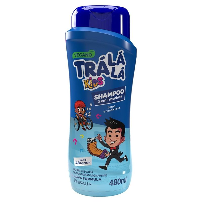 shampoo tralala kids 2 em 1 menino 480ml (mp)