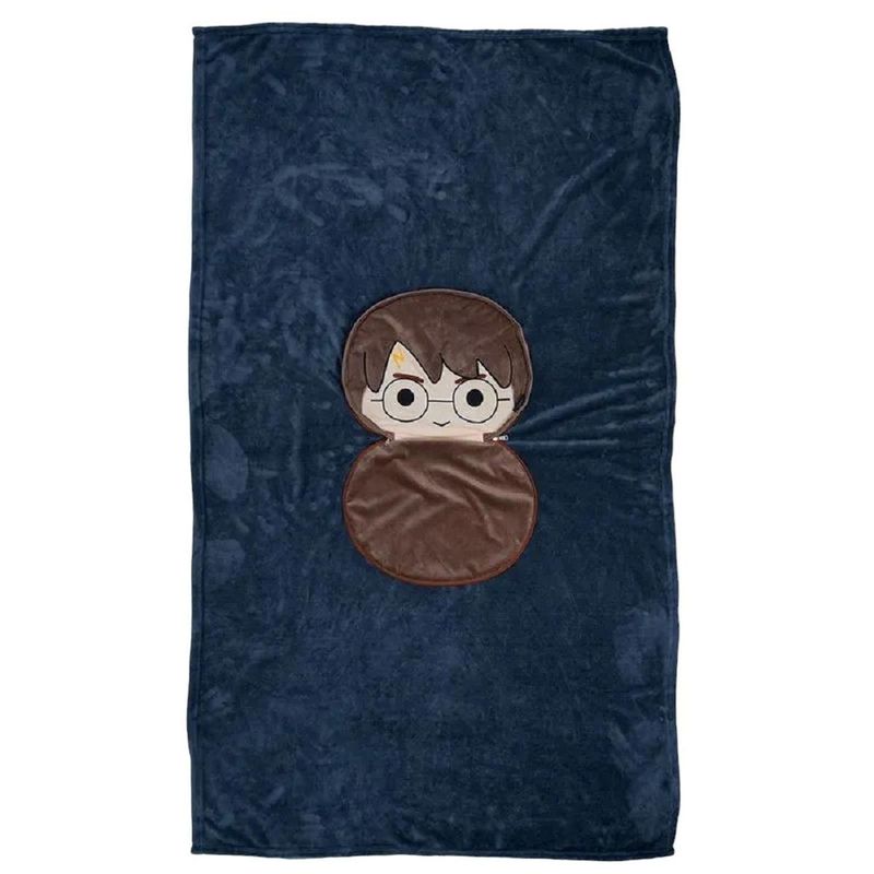 almofada zonacriativa 2em1 manta com ziper harry potter (mp)