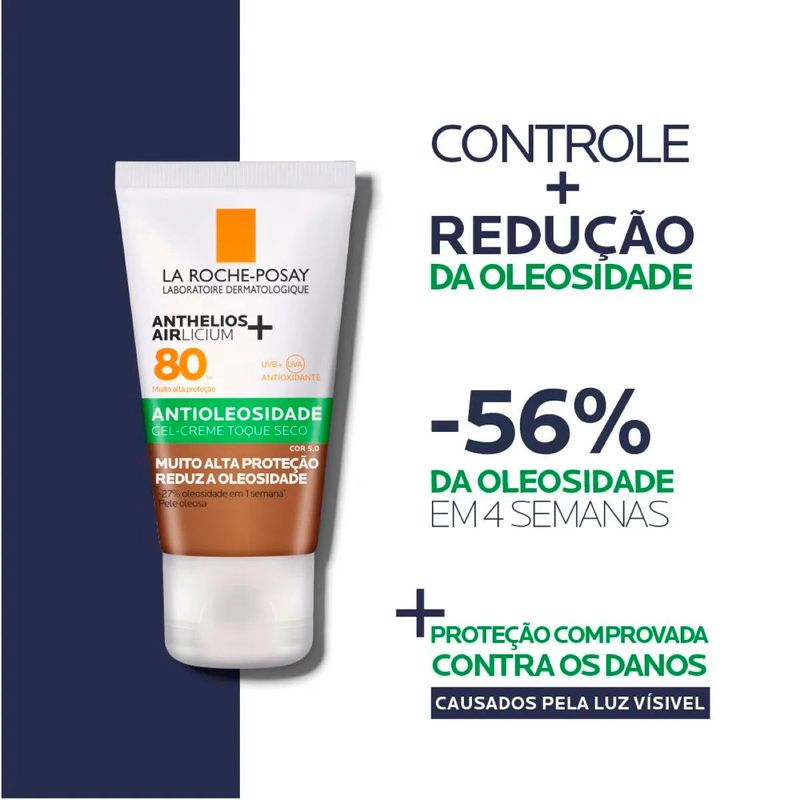 protetor solar facial anthelios airlicium+ la roche-posay fps80 cor 5.0 40g