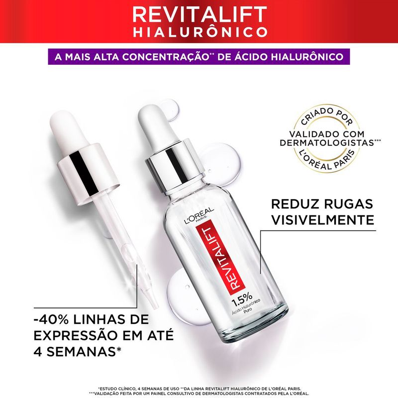sérum preenchedor facial anti-idade l'oréal paris revitalift hialurônico