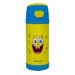 garrafa térmica infantil zonacriativa top handle bob esponja aço inox 350ml (mp)