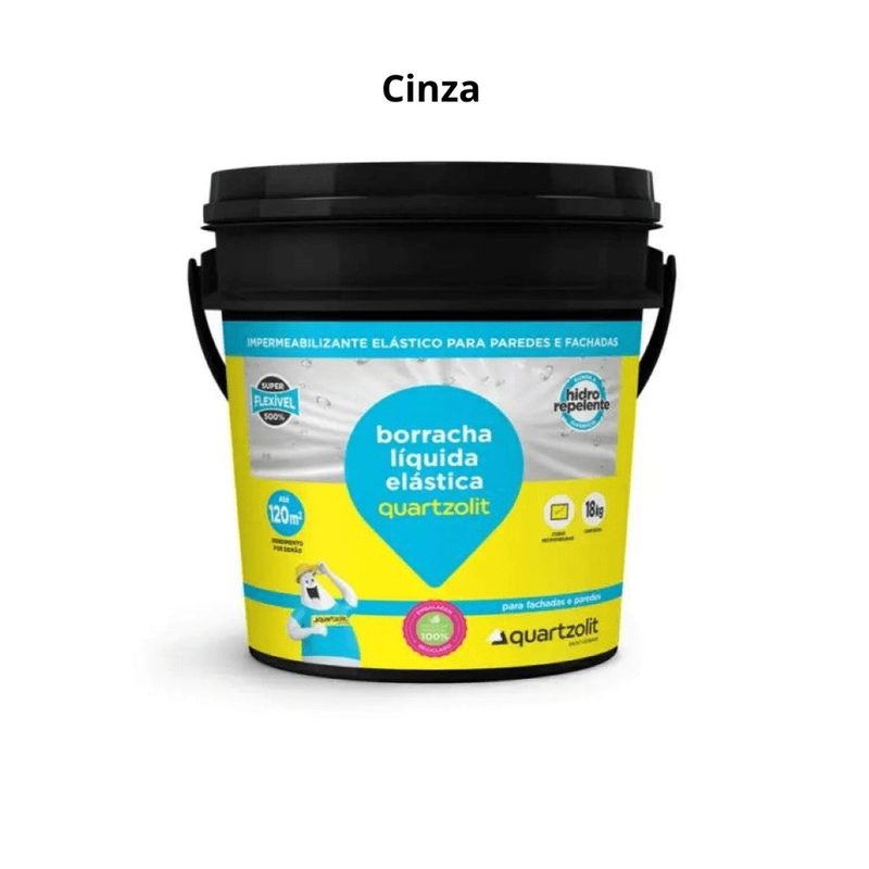 impermeabilizante borracha líquida quartzolit elástica 18kg cinza (mp)