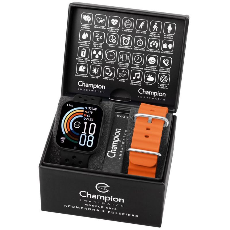smartwatch champion preto ch50033p