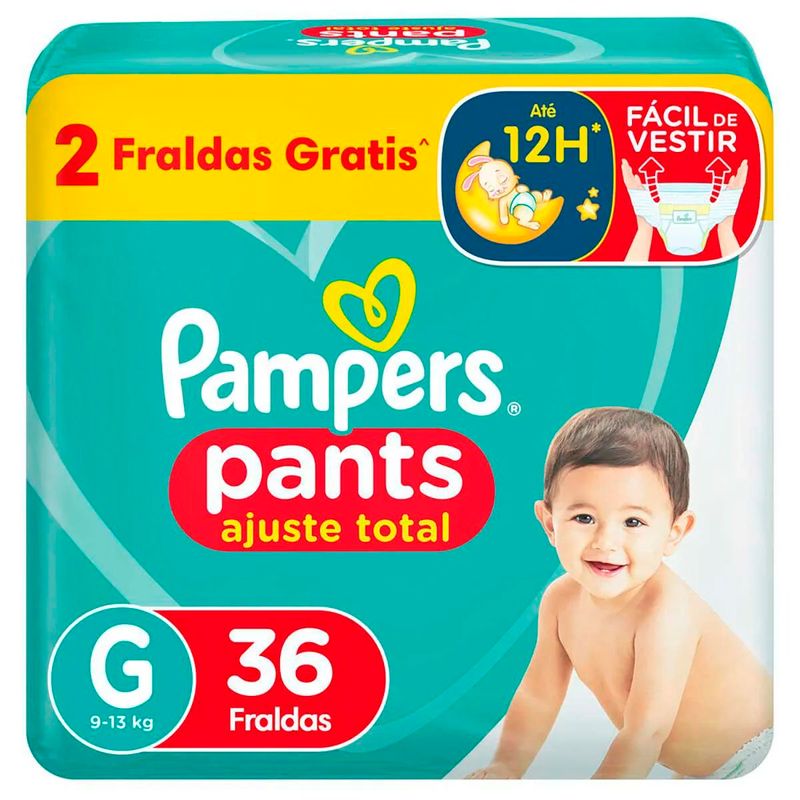 fralda pampers pants ajuste total g 36 unidades