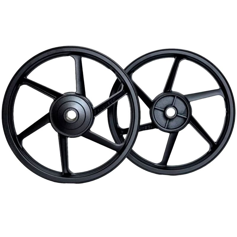 aro liga leve bhd titan 150 es/ks 2004 a 2013 / start 160 freio a tambor mod 6 pontas preto (mp)