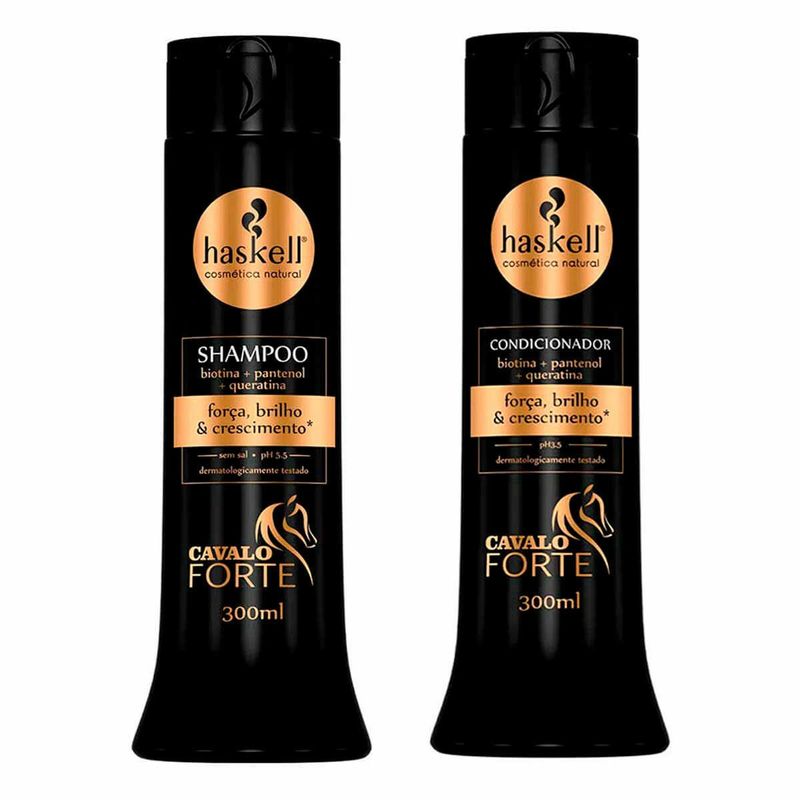 kit haskell cavalo forte shampoo 500ml + condicionador 500ml