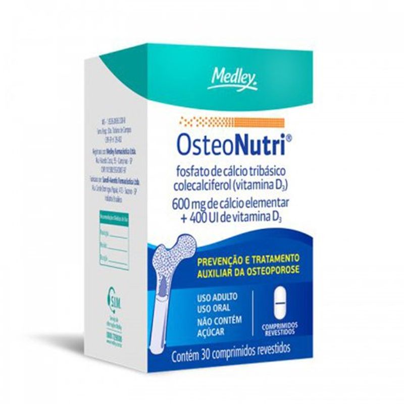 osteonutri 600mg+400ui 30 comprimidos revestidos