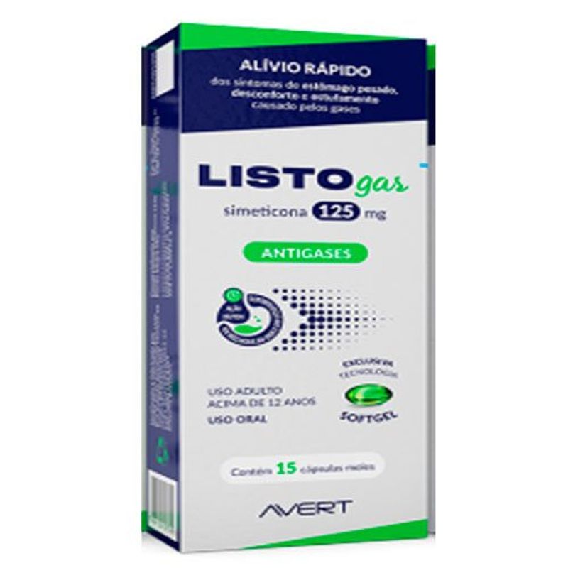 listogas 125mg 15 cápsulas biolab