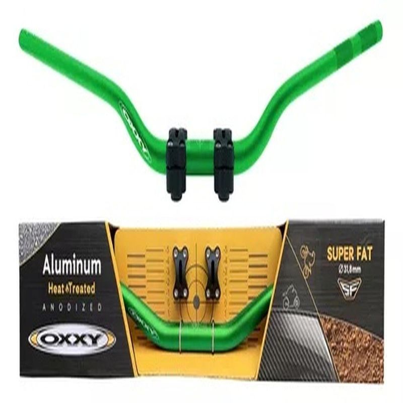 guidão de moto em alumínio oxxy alto verde (mp)