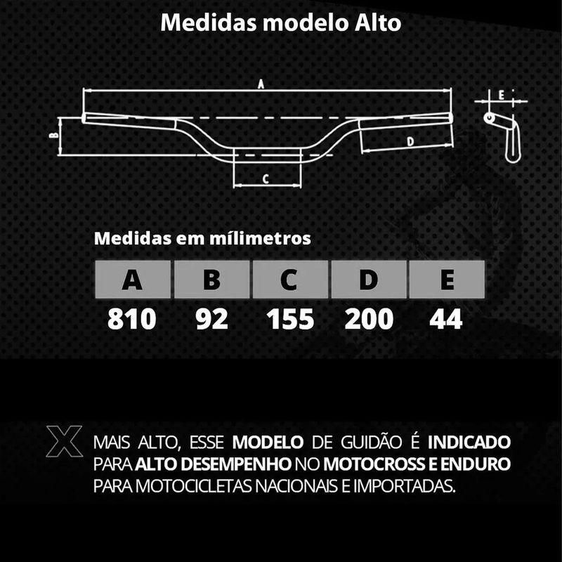 guidão de moto em alumínio oxxy alto verde (mp)