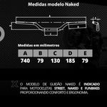 guidão de moto em alumínio oxxy naked vermelho (mp)