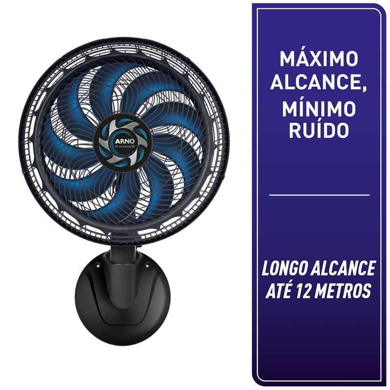 ventilador de parede 40cm arno xtreme preto ve3970b1