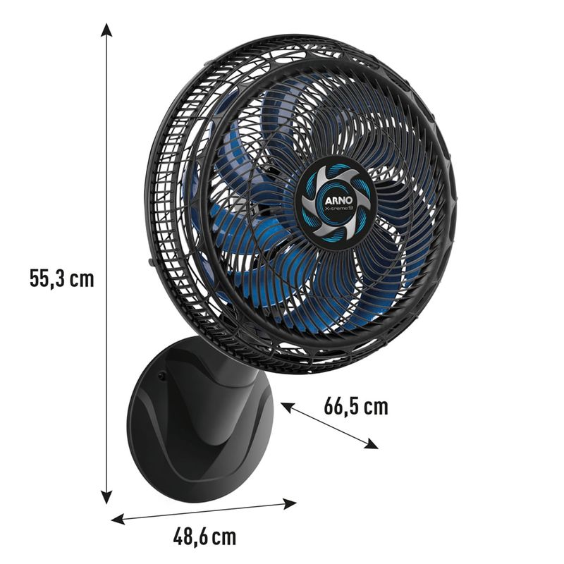 ventilador de parede 40cm arno xtreme preto ve3970b1