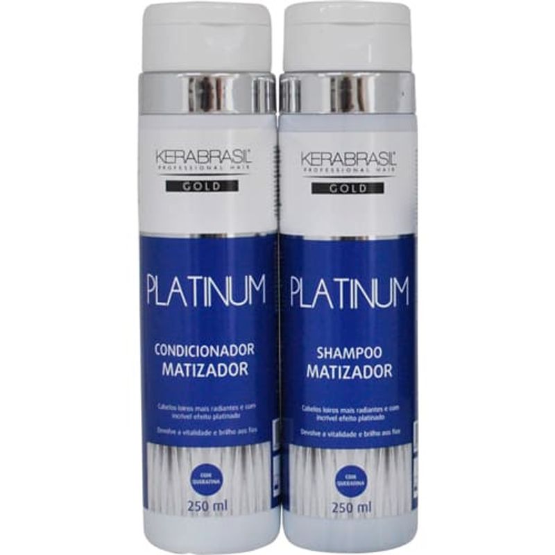 kit shampoo + condicionador kerabrasil gold platinum 250ml (mp)