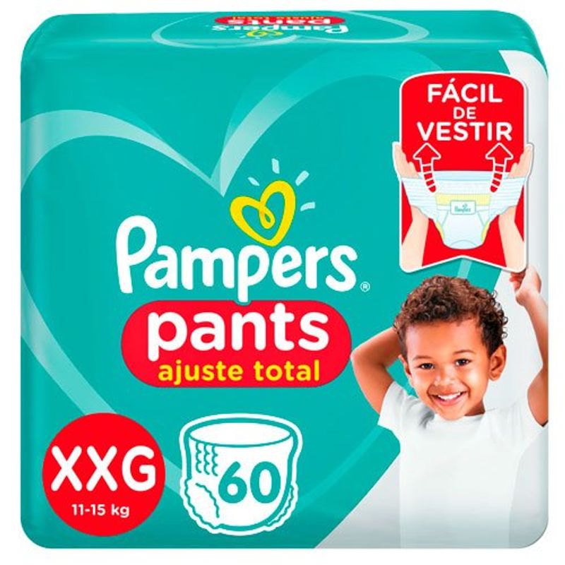 fralda pampers pants ajuste total bag tamanho xxg 60 unidades