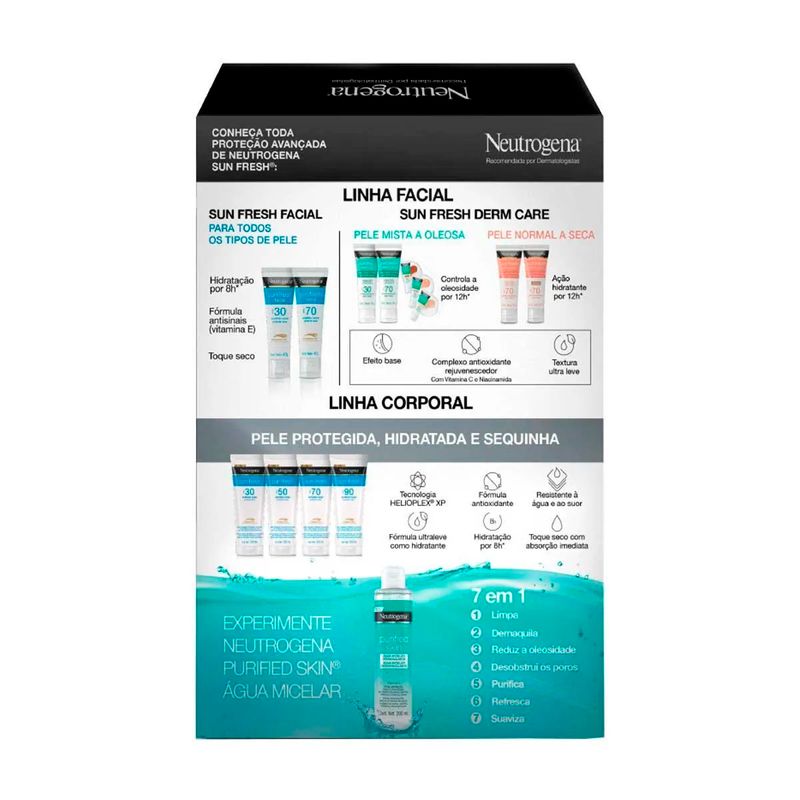 kit neutrogena protetor solar facial fps 70 sem cor 40g + gel de limpeza 60g
