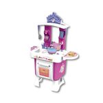 cozinha fantásticas princesas xalingo 79,5cm colorida com pia, forno, fogão e 11 acessórios (mp)