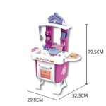 cozinha fantásticas princesas xalingo 79,5cm colorida com pia, forno, fogão e 11 acessórios (mp)