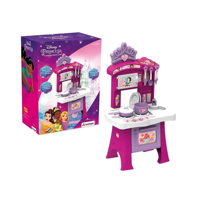 cozinha infantil xalingo petit chef princesas 40x26cm 17276 (mp)