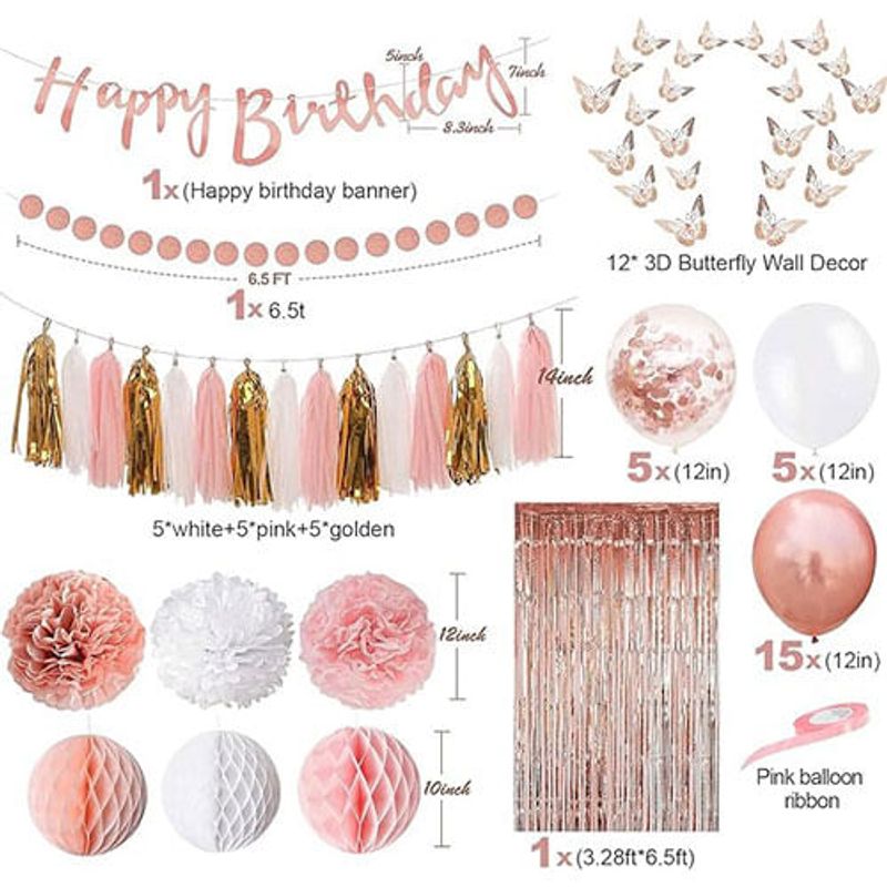 kit festa 175 peças aire rosa ouro a-bi