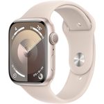 apple watch series 9 gps 45mm pulseira esportiva starlight a-bi