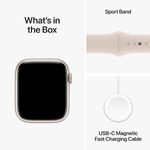 apple watch series 9 gps 45mm pulseira esportiva starlight a-bi