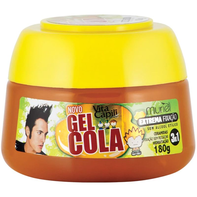 gel cola fixador para cabelo vita capili muriel laranja 180g (mp)