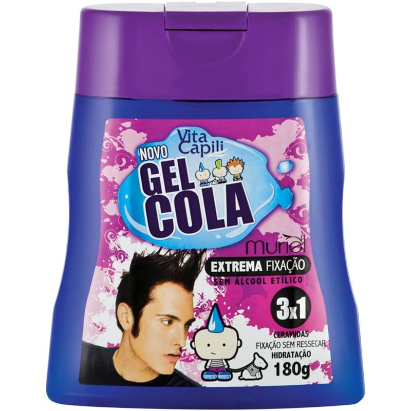 gel cola fixador para cabelo vita capili muriel vertical azul 180g (mp)