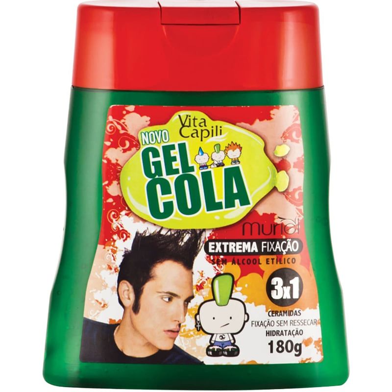 gel cola fixador para cabelo vita capili muriel vertical verde 180g (mp)
